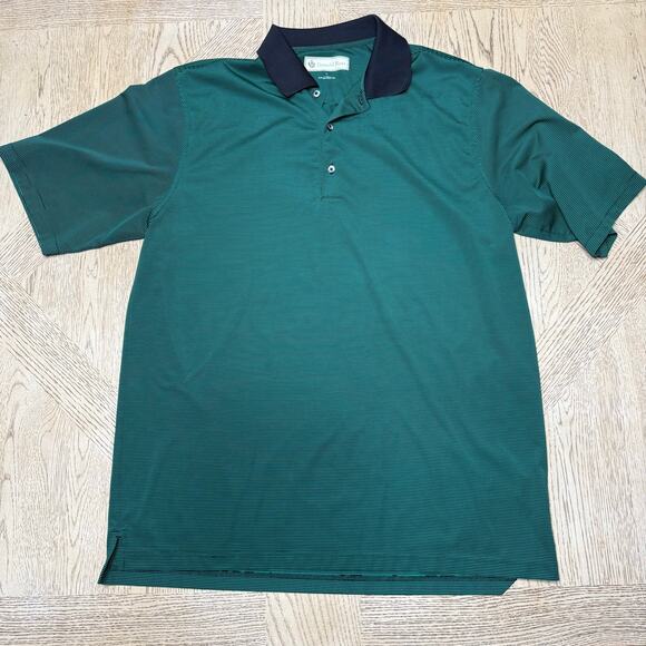 Donald Ross Green Striped Golf Polo Cosentino’s Golf Classic Large‎ - Picture 1 of 6